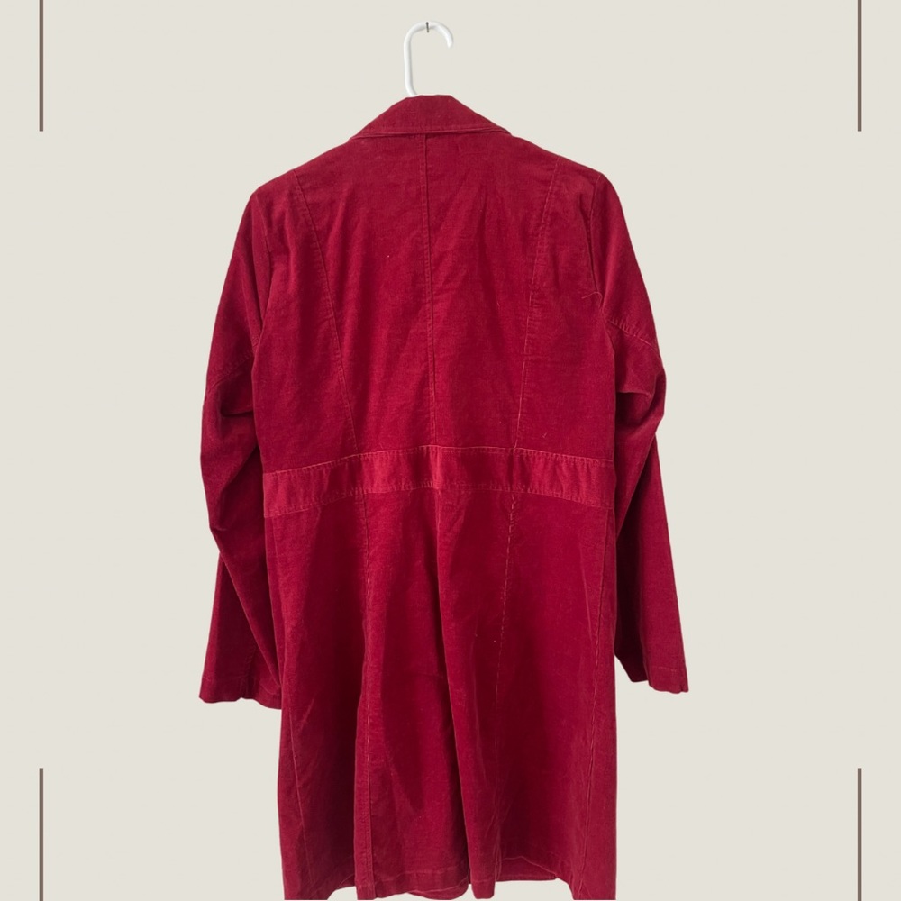 Vintage Red Corduroy Trench Coat